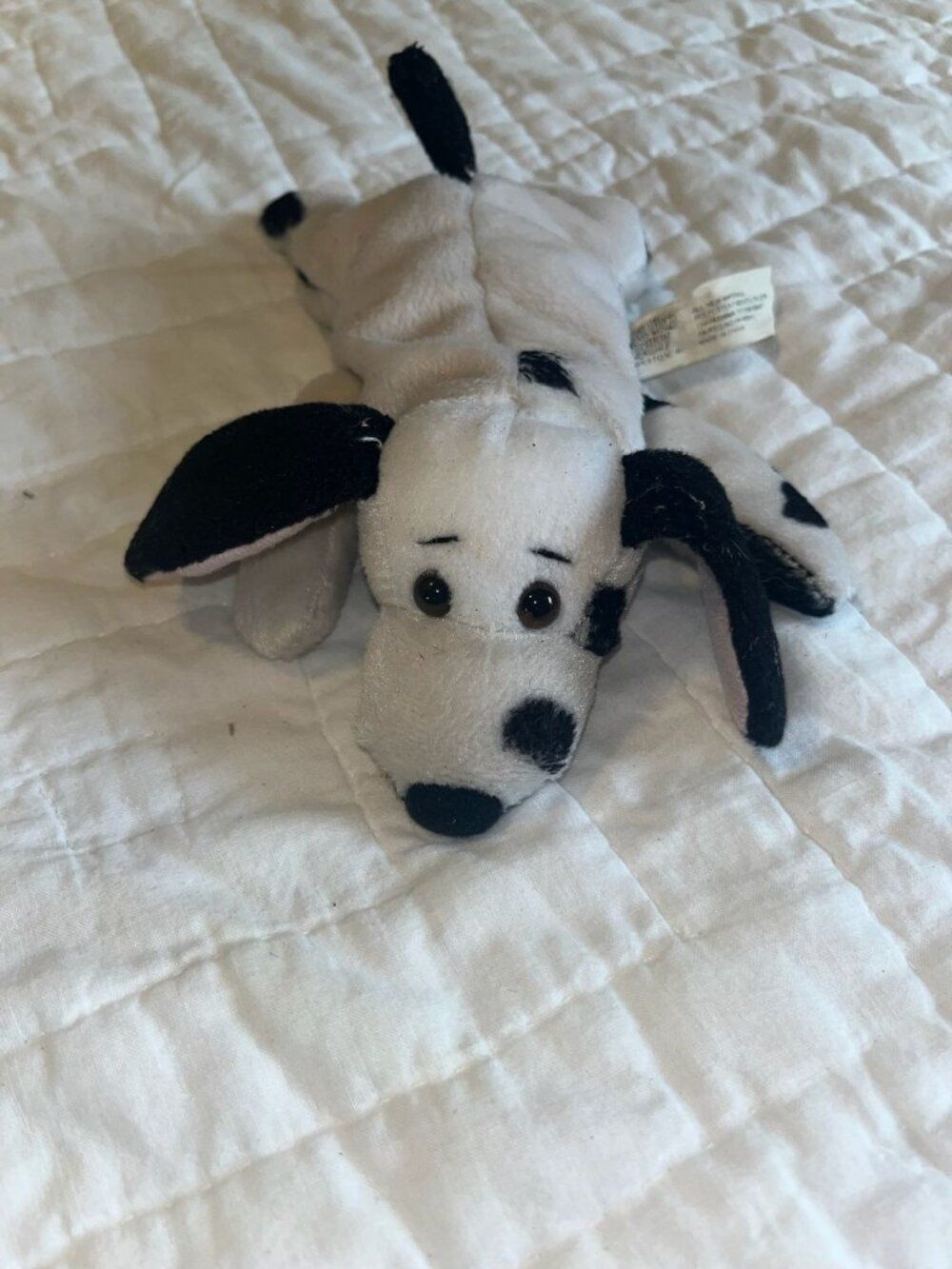 Vintage Rhode Island Novelty Plush Cow Black White Spotted Stuffed Animal 9"
